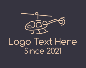 Helicopter - Beige Chopper Line Art logo design
