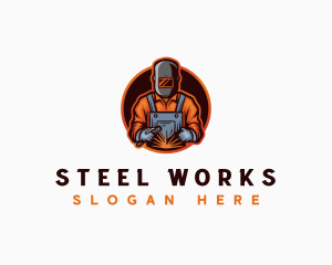 Welder Fabrication Ironwork logo design