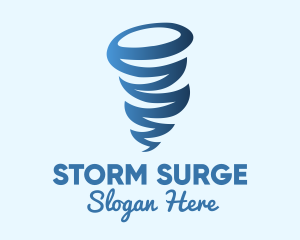 Hurricane - Blue Weather Tornado logo design