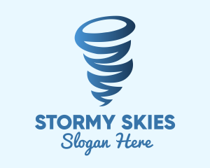 Blue Weather Tornado logo design