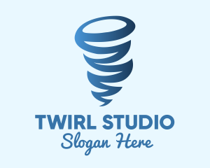 Twirl - Blue Weather Tornado logo design