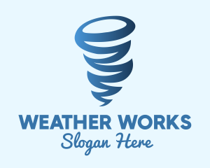 Blue Weather Tornado logo design