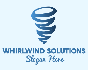 Whirlwind - Blue Weather Tornado logo design