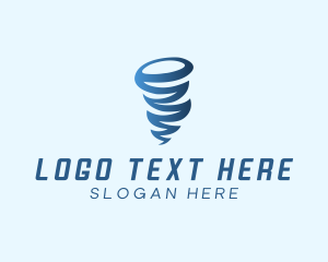 Storm - Blue Weather Tornado logo design