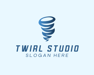 Blue Weather Tornado logo design