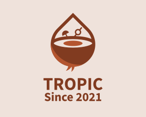 Brown Coconut Drink  logo design