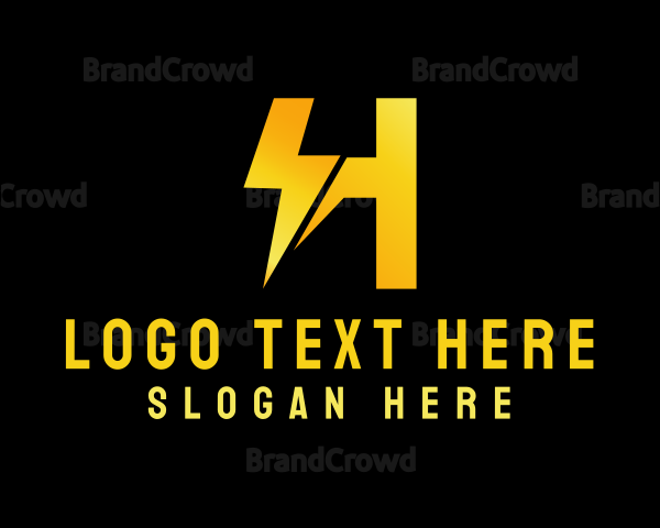Gradient Lightning Letter H Logo