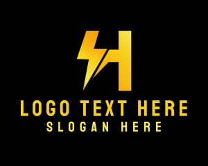Electrical - Gradient Lightning Letter H logo design
