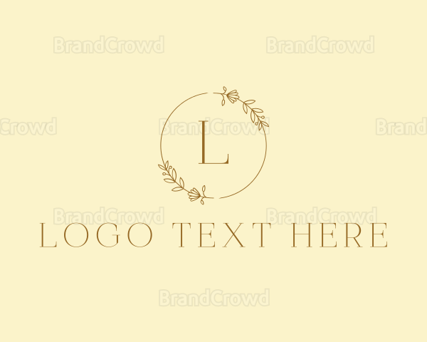 Golden Wedding Wreath Logo