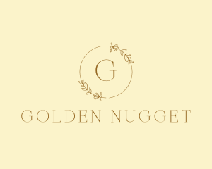 Golden Wedding Wreath logo design