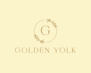 Golden Wedding Wreath logo design