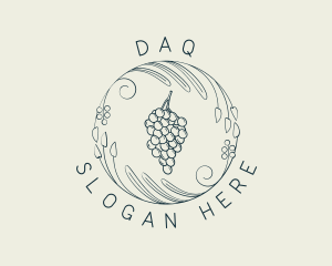 Organic - Natural Grapes Winery logo design