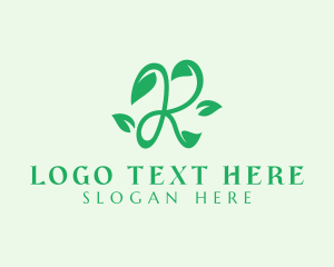 Farmer - Organic Leaf Letter R logo design