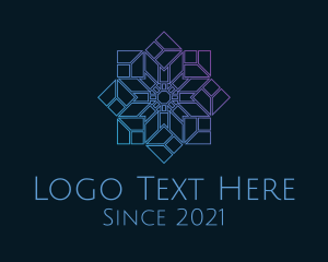 Winter - Gradient Ornate Snowflake logo design
