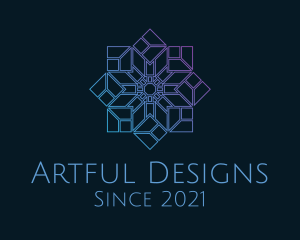 Gradient Ornate Snowflake logo design