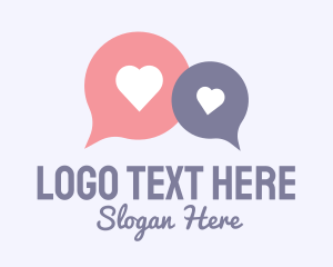 Chat Box - Love Dating Flirting Messaging logo design