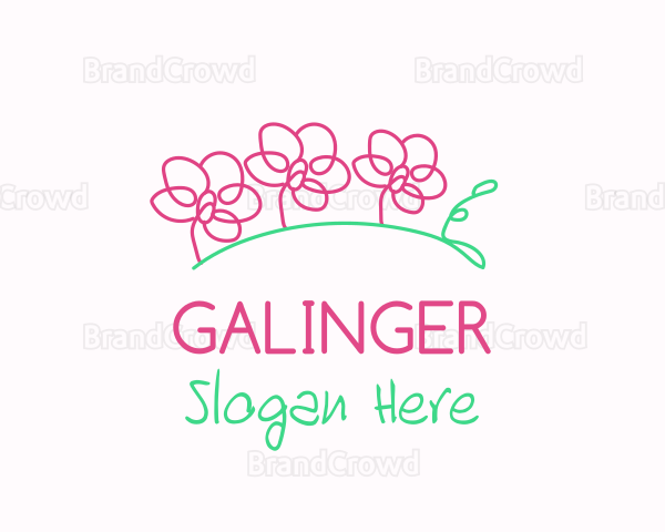 Simple Flower Line Art Logo