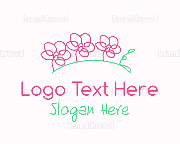 Simple Flower Line Art Logo