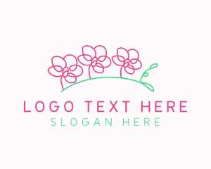 Eco - Simple Flower Line Art logo design