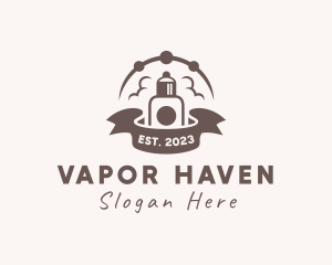 Vape Smoke Cloud Banner logo design