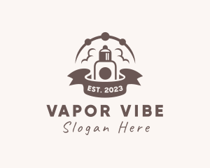 Vape Smoke Cloud Banner logo design