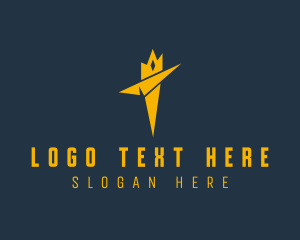 Golden - Royal King Letter T logo design