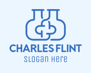 Diagnostics - Blue Flask Cross logo design