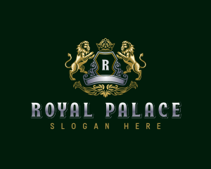 Royal Crown Shield Lion logo design