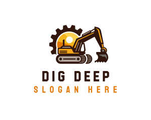 Construction Excavation Gear logo design