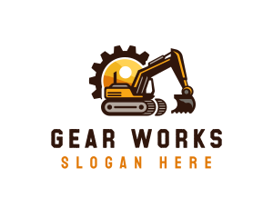 Construction Excavation Gear logo design