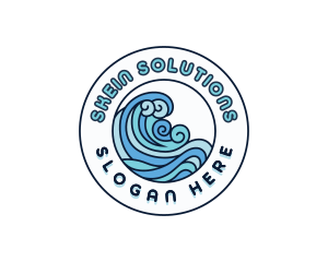 Coastal Ocean Waves Logo