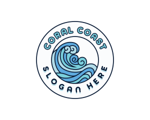 Coastal Ocean Waves logo design