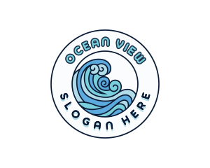 Coastal Ocean Waves logo design