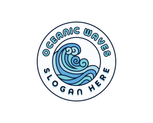 Coastal Ocean Waves logo design