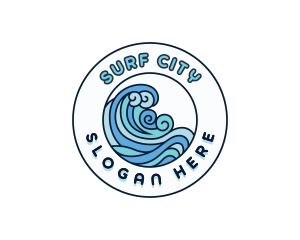 Coastal Ocean Waves logo design