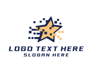 Pixel - Shooting Star Game logo design