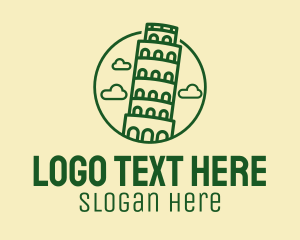 Tour - Leaning Tower Italy logo design