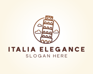 Leaning Tower Italy logo design