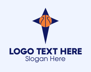 Ball - Blue Basketball Star logo design
