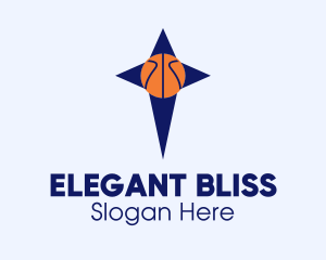 Blue Basketball Star  Logo
