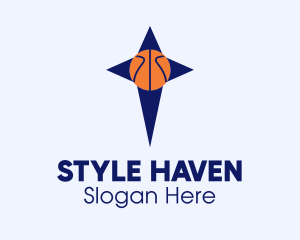 Blue Basketball Star  Logo