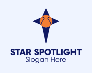 Blue Basketball Star  logo design