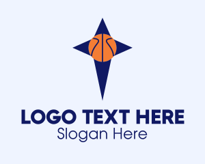 Blue Basketball Star  Logo