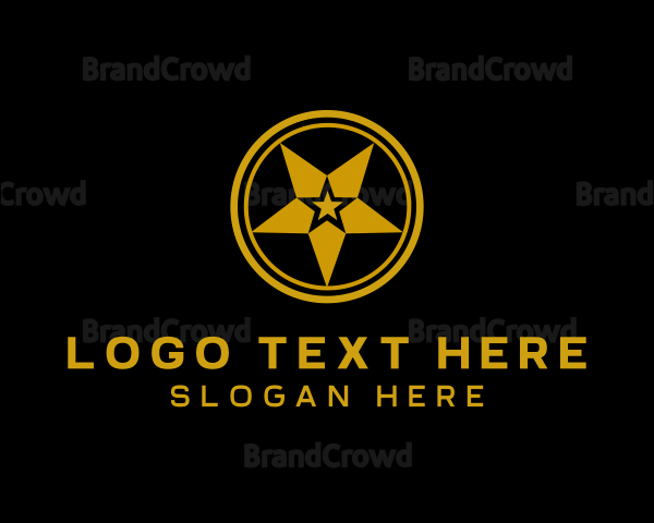 Gold Star Symbol Logo