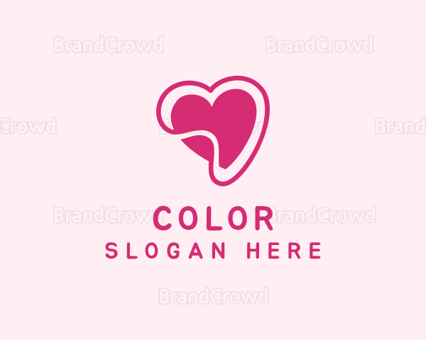 Pink Heart Sticker Logo