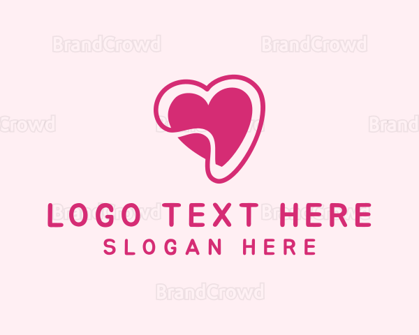 Pink Heart Sticker Logo