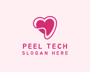 Peel - Pink Heart Sticker logo design