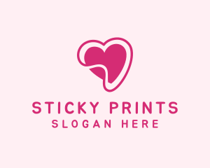 Sticker - Pink Heart Sticker logo design