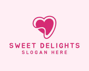 Pink Heart Sticker  logo design