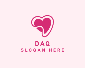 Romantic - Pink Heart Sticker logo design